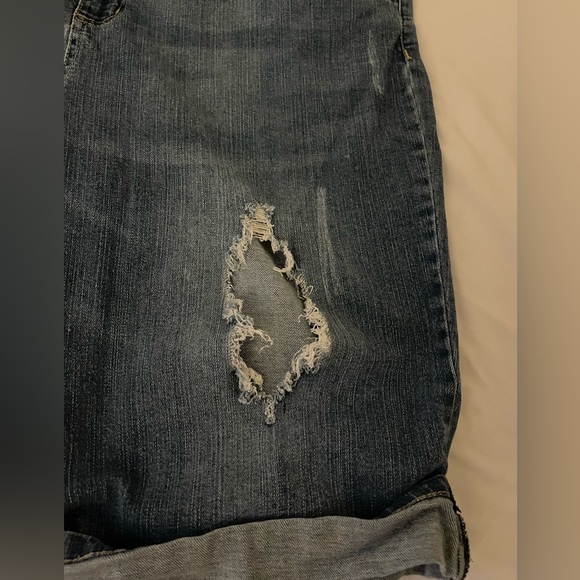 Pure Energy plus size 22 Jean denim cuffed Bermuda shorts vintage destructed - Picture 4 of 7